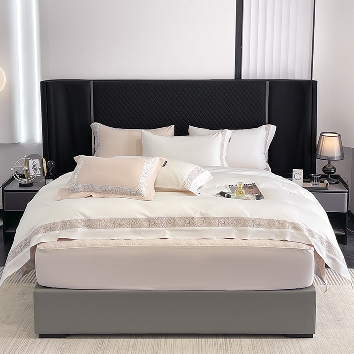 91家纺网 家纺一手货源 找家纺 （总）2025新款A类100支长绒棉夹棉床盖床笠四件套全棉纯棉床单加厚高端重工刺绣四季款床上用品