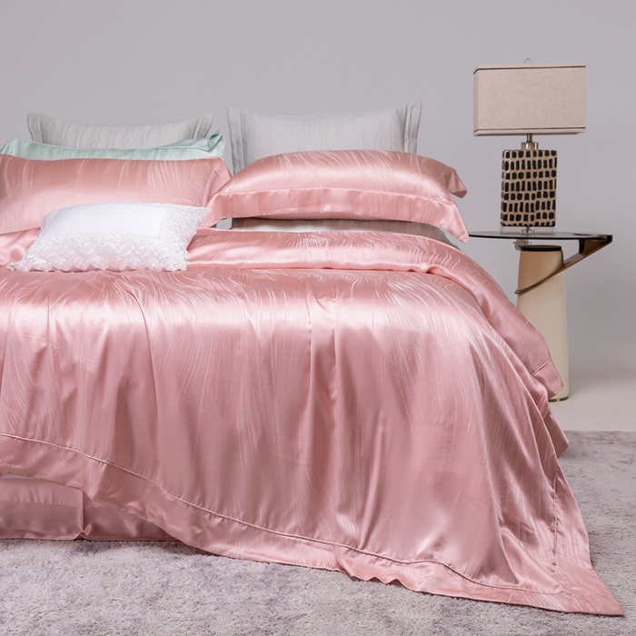 91家纺网 家纺一手货源 找家纺 晋瑞 红顶鹅绒馆 2025真丝天丝大提花四件套 莫吉托