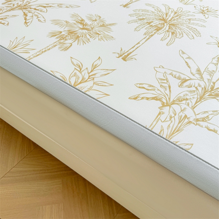 91家纺网 家纺一手货源 找家纺 雯豆2025春夏新款碳光冰丝席三件套A类凉感印花三明治凉席 碳光冰丝席-绑带款-千枝叶-1