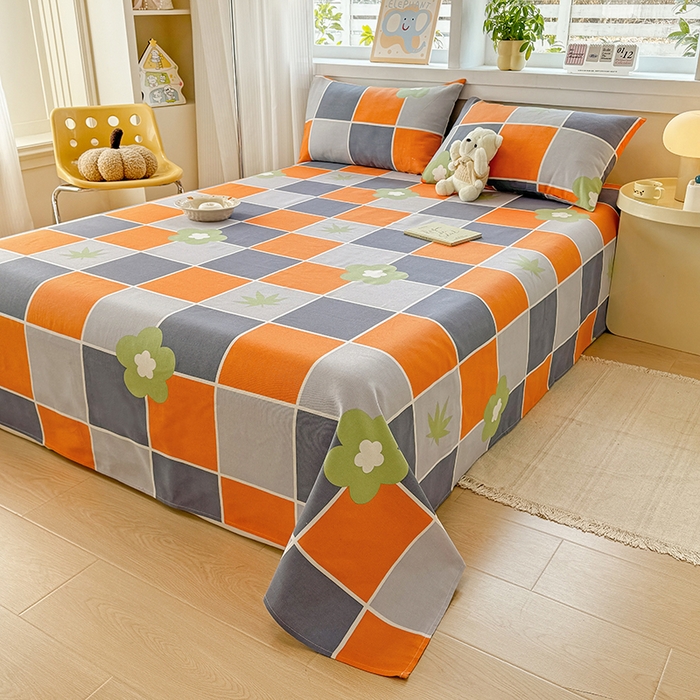 91家纺网 家纺一手货源 找家纺 （总）博弈家纺   2025新款亲肤舒适原棉老粗布床单凉席三件套系列