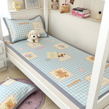 川悦生活2025新款600D立体宽边印花冰丝席学生床 趣味Party