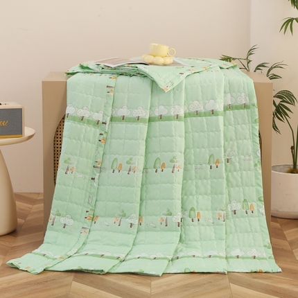 被多多被业 2025新款亲肤绒多针绗绣工艺夏被空调被 晴岛