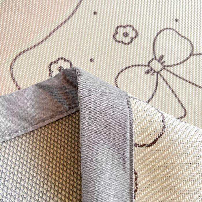 91家纺网 家纺一手货源 找家纺 川悦生活2025新款小清新冰藤席学生款 狗仔甜蜜