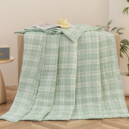 被多多被业 2025新款亲肤绒多针绗绣工艺夏被空调被 几何图案