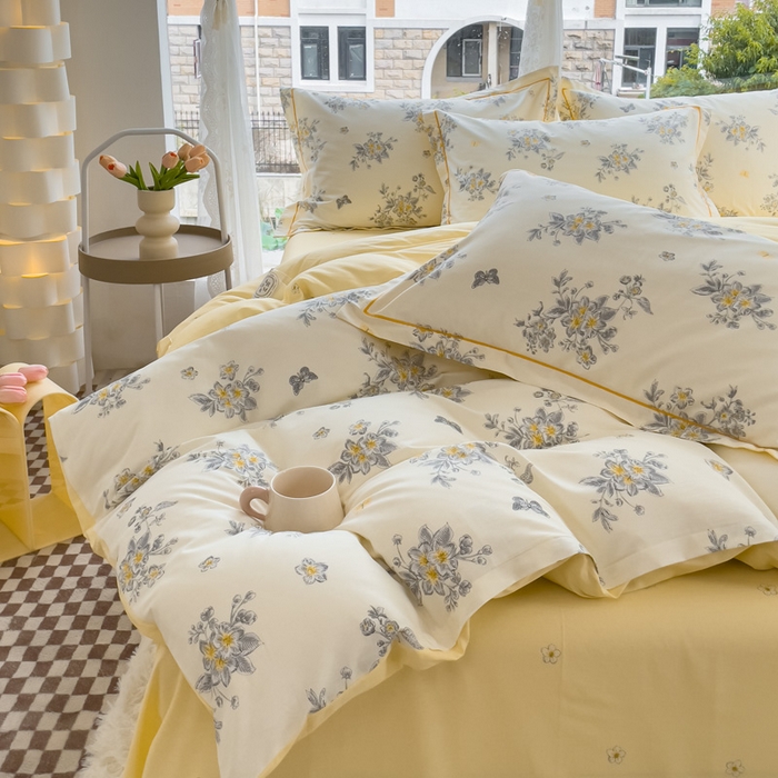 91家纺网 家纺一手货源 找家纺 铭博家纺 2025新款直播热款全棉吊边一字绣工艺款13070印花全棉单床单 清香四溢