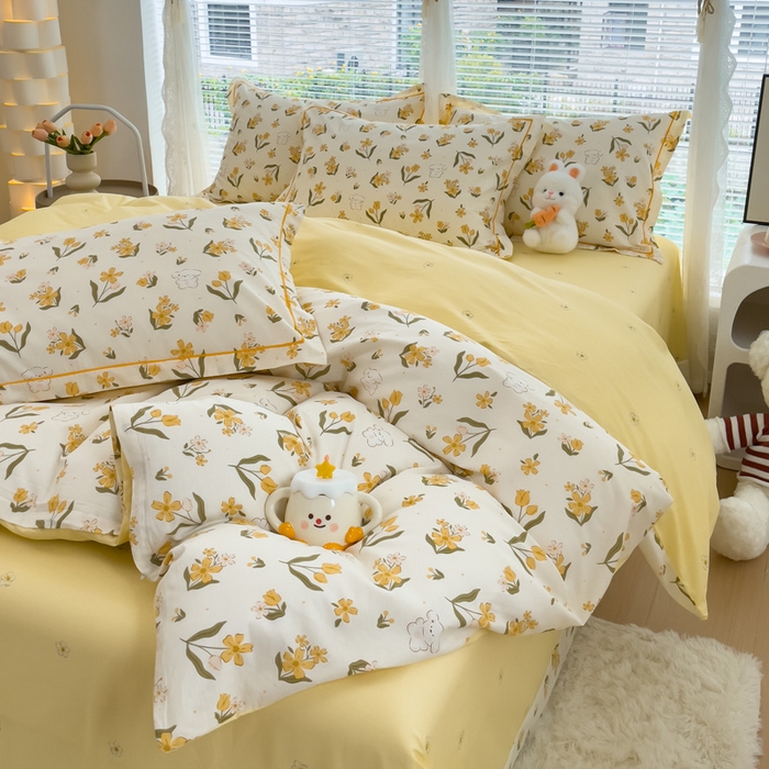 91家纺网 家纺一手货源 找家纺 铭博家纺 2025新款直播热款全棉吊边一字绣工艺款13070印花全棉单床单 花园兔