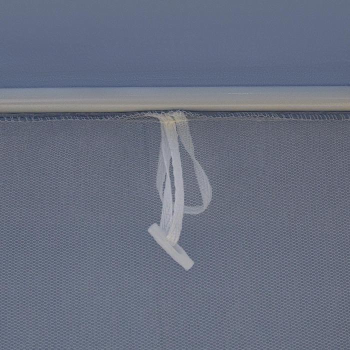 91家纺网 家纺一手货源 找家纺 兆星家纺 2025新款内穿带布帘蚊帐 纯色款 纯色-蓝灰（不含帘）