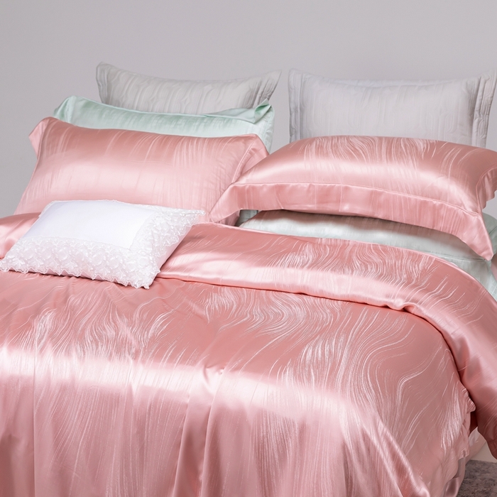 91家纺网 家纺一手货源 找家纺 晋瑞 红顶鹅绒馆 2025真丝天丝大提花四件套 莫吉托