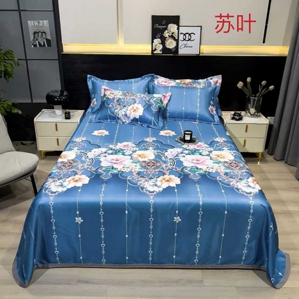 91家纺网 家纺一手货源 找家纺 （总）许林 2025新款冰丝凉席床单款凉席三件套
