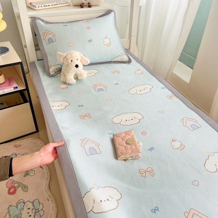 91家纺网 家纺一手货源 找家纺 川悦生活2025新款小清新冰藤席学生款 奶屋小汪