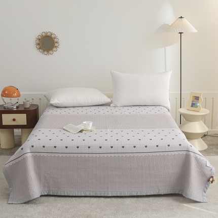 91家纺网 家纺一手货源 找家纺 （总）源舜 2025新款皱皱纱拼接款单床盖床单