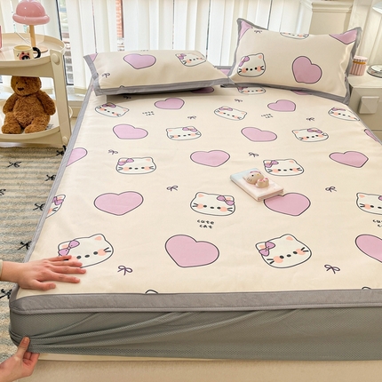 川悦生活2025新款小清新床笠600D立体宽边冰丝席床笠款 床笠晚晚喵喵