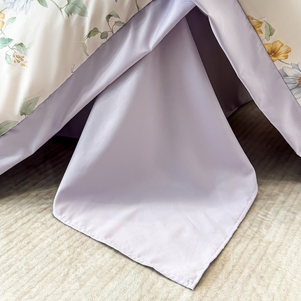 91家纺网 家纺一手货源 找家纺 天一阁 2025春夏新款莱赛尔天丝印花四件套 礼盒装【可配床盖款】 丽馨-紫色