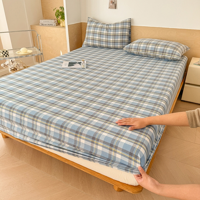 91家纺网 家纺一手货源 找家纺 （总）晓时候 2025新款100%全棉色织水洗棉床笠全棉床笠纯棉床笠