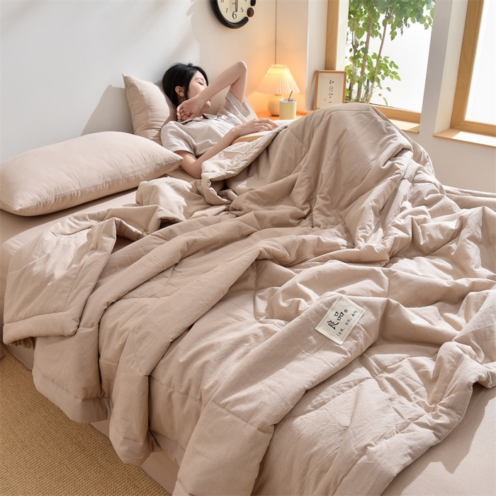 91家纺网 家纺一手货源 找家纺 凡心2025新款包检测假一罚十 百分百棉花填充 夏凉被空调被可机洗直播可过质检 卡其