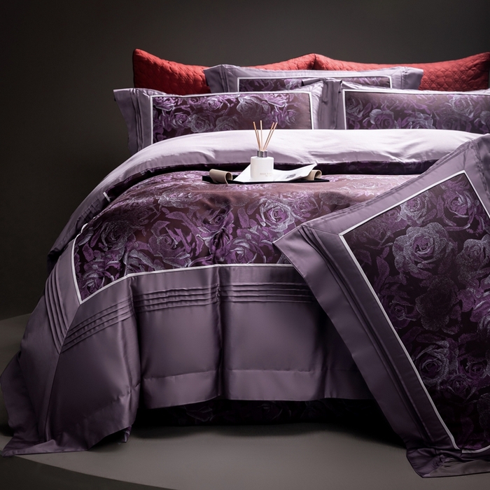 91家纺网 家纺一手货源 找家纺 品家居 A版色织提花长绒棉四件套-圣西斯 魅影