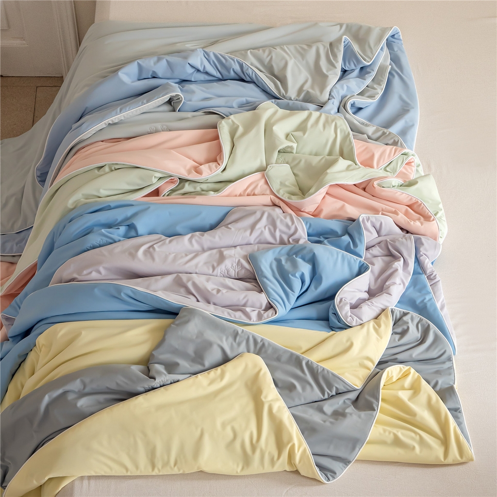 91家纺网 家纺一手货源 找家纺 （总）法芙娜家纺  2025新品雪花冰皮被170克锦纶氨纶空调被夏被