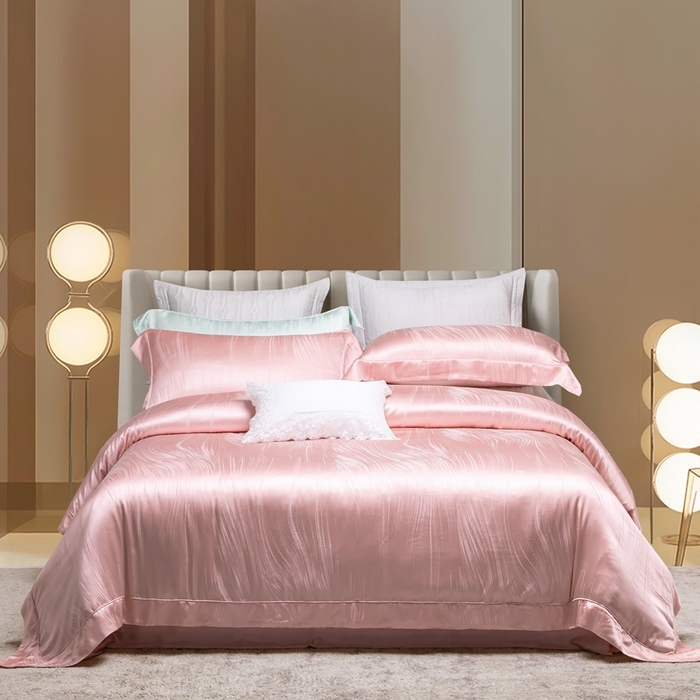 91家纺网 家纺一手货源 找家纺 晋瑞 红顶鹅绒馆 2025真丝天丝大提花四件套 莫吉托