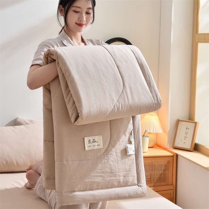 91家纺网 家纺一手货源 找家纺 凡心2025新款包检测假一罚十 百分百棉花填充 夏凉被空调被可机洗直播可过质检 卡其