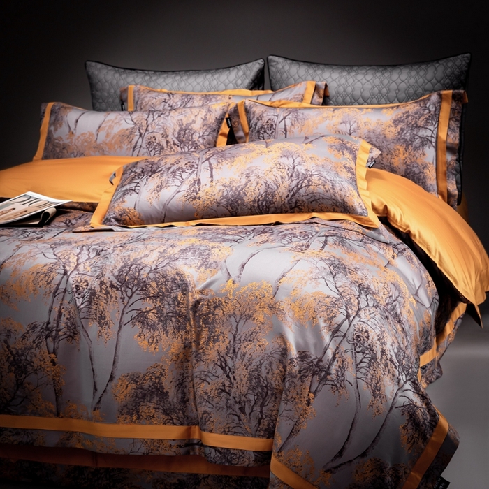 91家纺网 家纺一手货源 找家纺 品家居 A版色织提花长绒棉四件套-圣西斯 莱尔