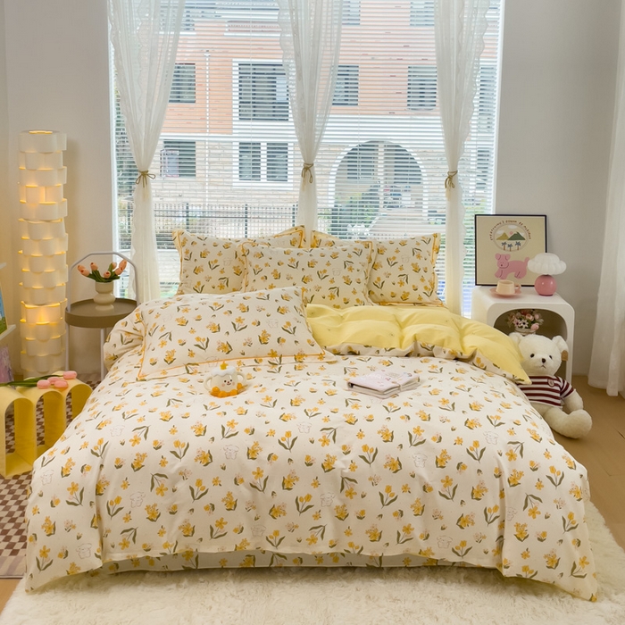 91家纺网 家纺一手货源 找家纺 铭博家纺 2025新款直播热款全棉吊边一字绣工艺款13070印花全棉单床单 花园兔