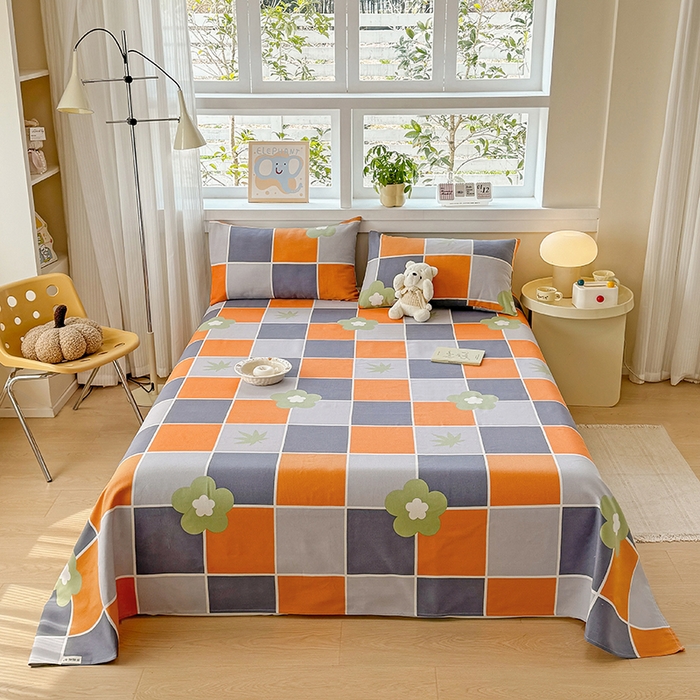 91家纺网 家纺一手货源 找家纺 （总）博弈家纺   2025新款亲肤舒适原棉老粗布床单凉席三件套系列