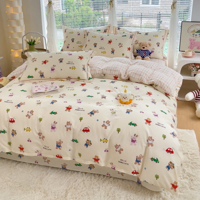 91家纺网 家纺一手货源 找家纺 铭博家纺 2025新款直播热款全棉吊边一字绣工艺款13070印花全棉单床单 森林精岛