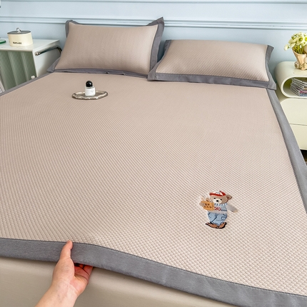 卡初家居  2025新款A类豆豆凉感席席子凉席-多比来了 多比来了-丝雾棕（床席）