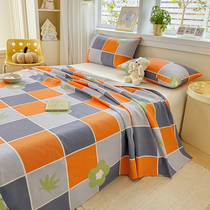 91家纺网 家纺一手货源 找家纺 （总）博弈家纺   2025新款亲肤舒适原棉老粗布床单凉席三件套系列