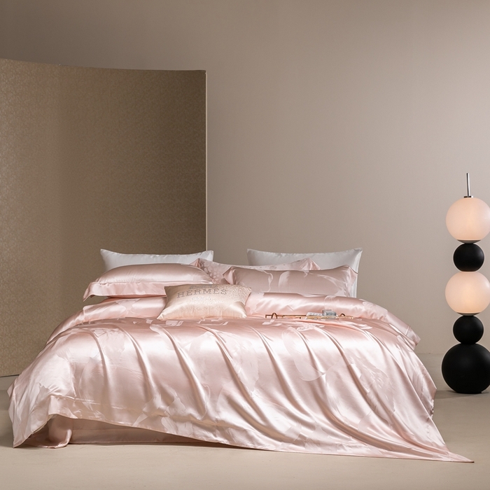 91家纺网 家纺一手货源 找家纺 晋瑞 红顶鹅绒馆 2025真丝天丝大提花四件套 芙蓉佳人