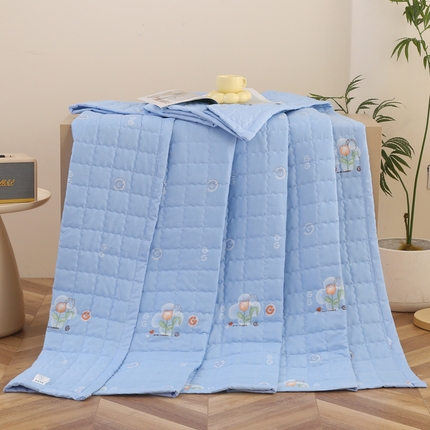 被多多被业 2025新款亲肤绒多针绗绣工艺夏被空调被 缘梦花艺