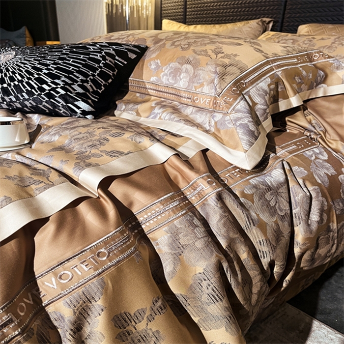 91家纺网 家纺一手货源 找家纺 （总）品家居 A版色织提花长绒棉四件套-芮妮