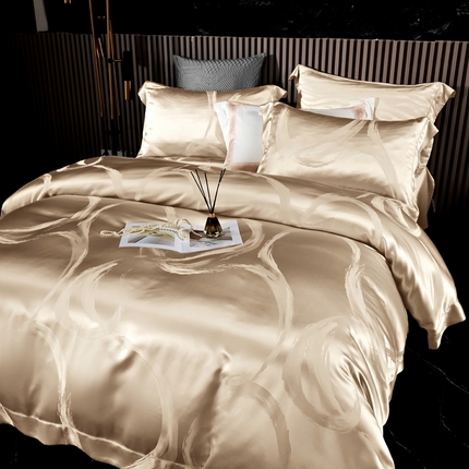 91家纺网 家纺一手货源 找家纺 （总）晋瑞 红顶鹅绒馆 2025真丝天丝大提花四件套