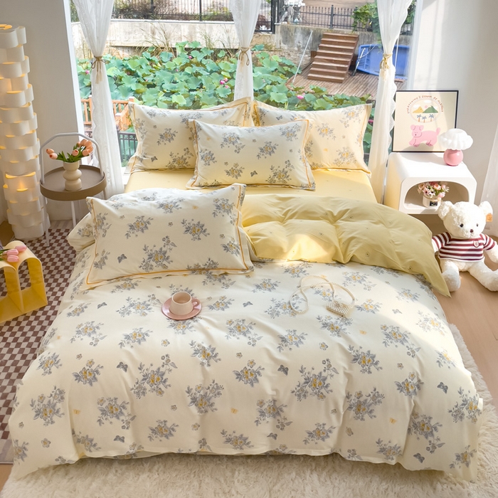 91家纺网 家纺一手货源 找家纺 铭博家纺 2025新款直播热款全棉吊边一字绣工艺款13070印花全棉单床单 清香四溢