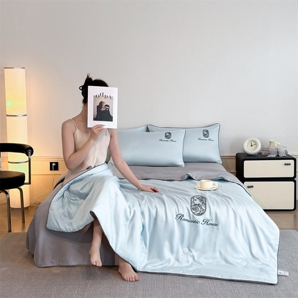 91家纺网 家纺一手货源 找家纺 （总）无界2025新款水洗真丝夏被以爱之名