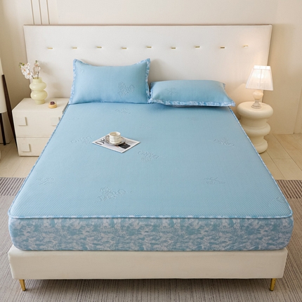 91家纺网 家纺一手货源 找家纺 （总）鑫琪莱 2025新款5D立体雕花凉感豆豆冰丝席凉席席子系列