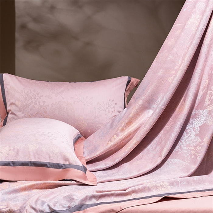 91家纺网 家纺一手货源 找家纺 （总）品家居 A版色织提花长绒棉四件套-雪莉