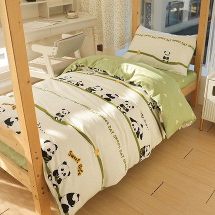 91家纺网 家纺一手货源 找家纺 （总）宅部落 2025新款全棉三件套纯棉学生宿舍上下铺六件套