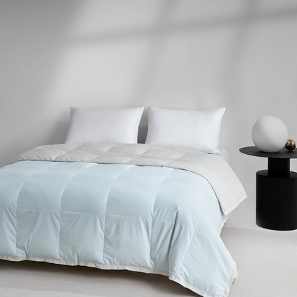 华盛羽绒被壳 2025新款可水洗羽绒夏被羽绒春秋被可水洗羽绒被壳天丝夏被 多巴胺灰拼兰