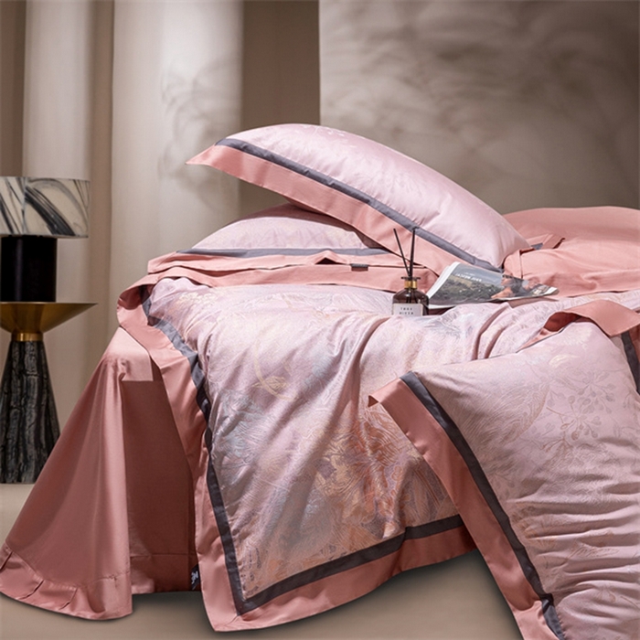 91家纺网 家纺一手货源 找家纺 （总）品家居 A版色织提花长绒棉四件套-雪莉