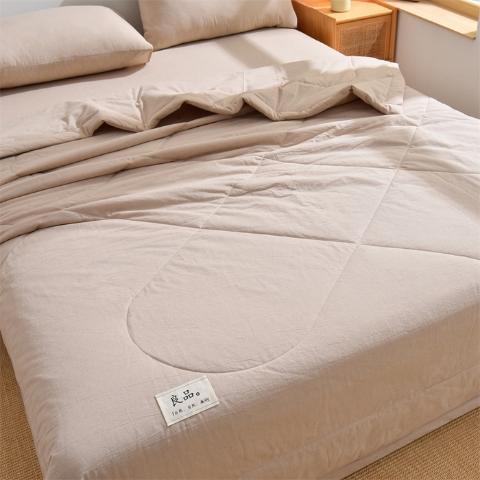 91家纺网 家纺一手货源 找家纺 凡心2025新款包检测假一罚十 百分百棉花填充 夏凉被空调被可机洗直播可过质检 卡其