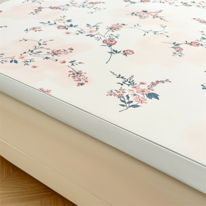 91家纺网 家纺一手货源 找家纺 雯豆2025春夏新款碳光冰丝席三件套A类凉感印花三明治凉席 碳光冰丝席-绑带款-闻香玫瑰