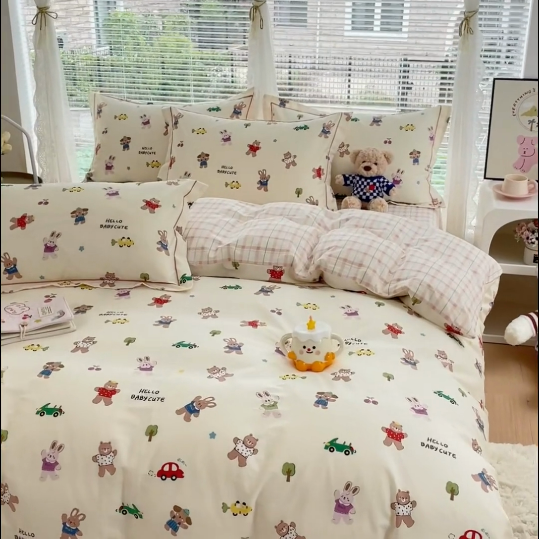 91家纺网 家纺一手货源 找家纺 铭博家纺 2025新款直播热款全棉吊边一字绣工艺款13070印花全棉单床单 森林精岛