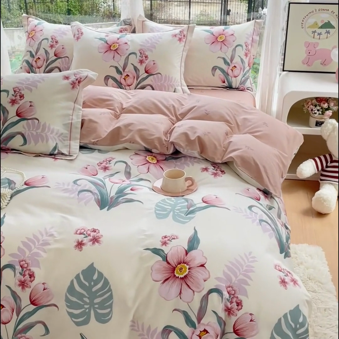 91家纺网 家纺一手货源 找家纺 铭博家纺 2025新款直播热款全棉吊边一字绣工艺款13070印花全棉单床单 长歌行