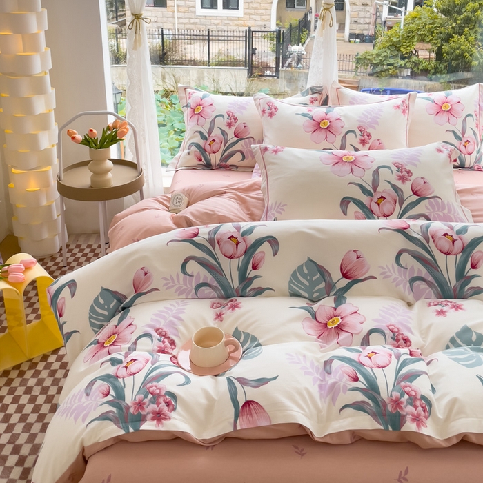 91家纺网 家纺一手货源 找家纺 铭博家纺 2025新款直播热款全棉吊边一字绣工艺款13070印花全棉单床单 长歌行