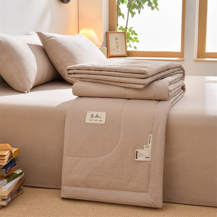 91家纺网 家纺一手货源 找家纺 凡心2025新款包检测假一罚十 百分百棉花填充 夏凉被空调被可机洗直播可过质检 卡其