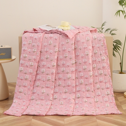 被多多被业 2025新款亲肤绒多针绗绣工艺夏被空调被 樱花恋记