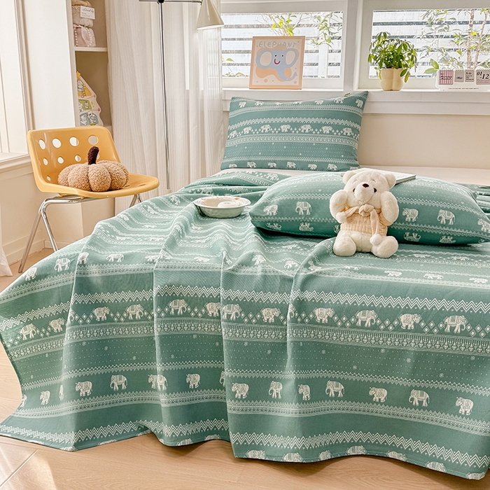 91家纺网 家纺一手货源 找家纺 博弈家纺   2025新款亲肤舒适原棉老粗布床单凉席三件套系列 异域风情