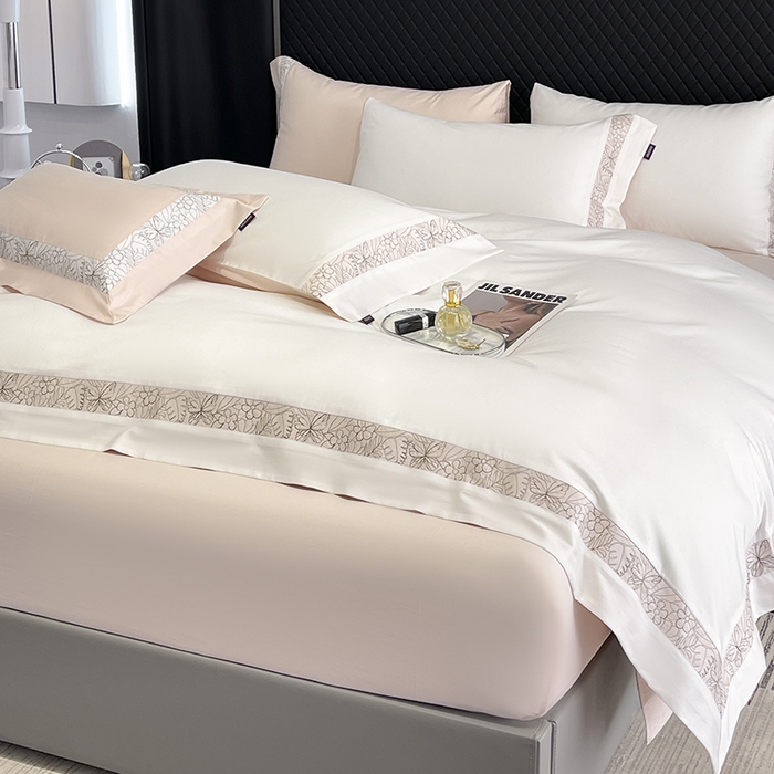 91家纺网 家纺一手货源 找家纺 （总）2025新款A类100支长绒棉夹棉床盖床笠四件套全棉纯棉床单加厚高端重工刺绣四季款床上用品