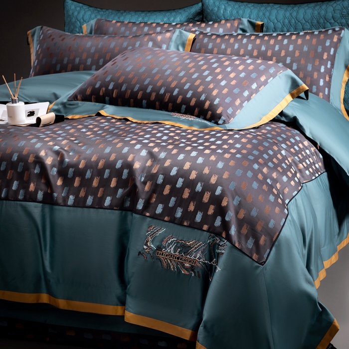 91家纺网 家纺一手货源 找家纺 品家居 A版色织提花长绒棉四件套-圣西斯 圣西斯